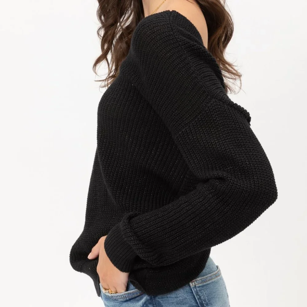⚡FINAL SALE! Black Pullover Fleck Sweater - Picture 2 of 6